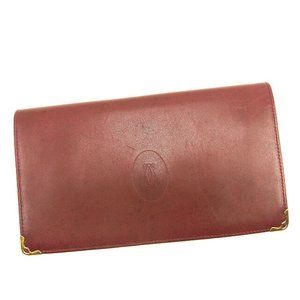 Cartier Wallet Purse Coin purse Mastline Red Woman unisex Authentic Used Y7532